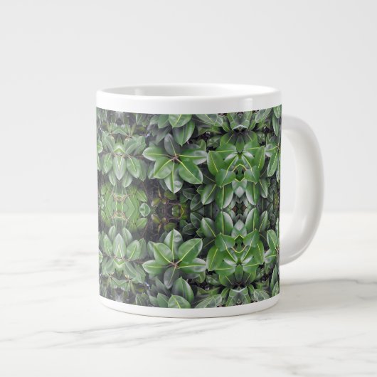 Rubber Tree Leaf Muster Jumbo-Tasse (Vorderseite Rechts)