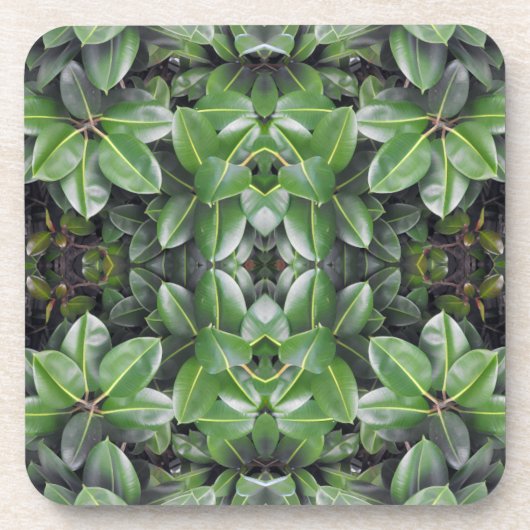 Rubber Tree Leaf Muster Untersetzer (Vorderseite)
