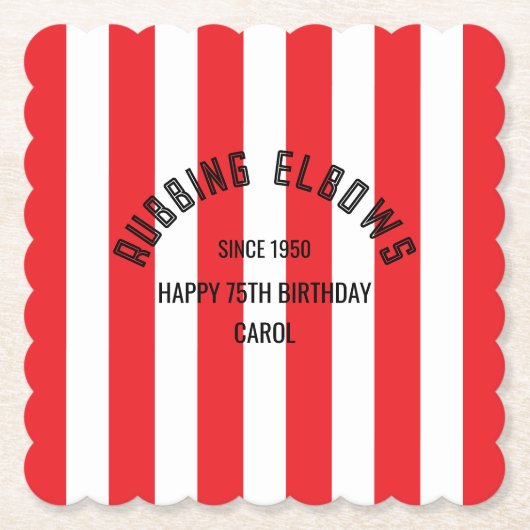 Rubbing Elbows Since 1950 - True Red Custom Design Untersetzer (Vorderseite)