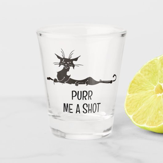 Rübe mir eine Shot Funny Cat Schnapsglas (Vorderseite)