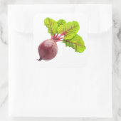 Rübe mit großen Blätter Quadratischer Aufkleber (Tasche)