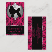 Rubelite Rosa Jeweled Damast-Hundedas Visitenkarte (Vorne/Hinten)