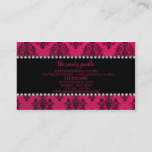 Rubelite Rosa Jeweled Damast-Hundedas Visitenkarte (Rückseite)