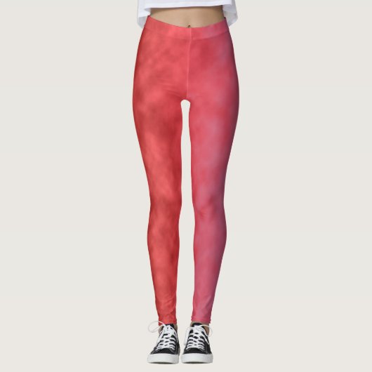 Rubelroter Dunst in der Dämmerung Leggings (Vorderseite)