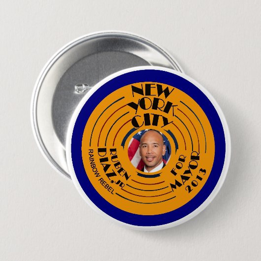 Ruben Diaz, Bürgermeister 2013 jr.-NYC Button (Vorne & Hinten)