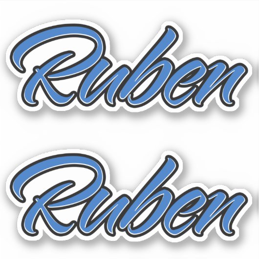 Ruben Name blue Aufkleber Sticker Stickerset (Vorderseite)