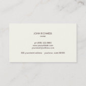 Rüben Visitenkarte (Rückseite)