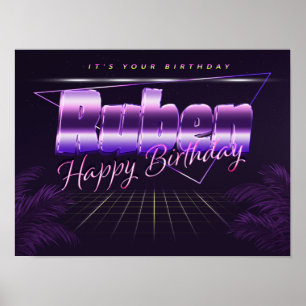 Ruben Vorname lila retro Pfingster Poster