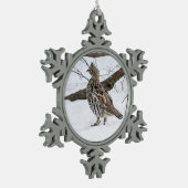 Rübengras Schneeflocken Zinn-Ornament (Links)