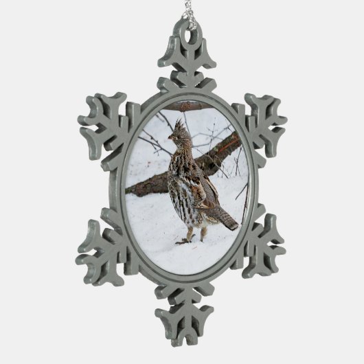 Rübengras Schneeflocken Zinn-Ornament (Links)