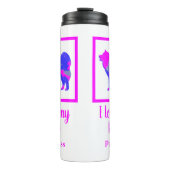 Rübenhunde Hot Pink & Blue Silhouette Thermosbecher (Vorderseite)