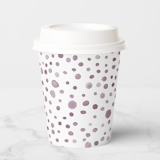 Rübenkonfetti-Wasserfarben-Dots-Papier-Cup Pappbecher (Vorderseite)