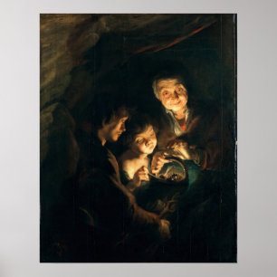 Rubens - Alte Frau mit Kohlenkorb Poster