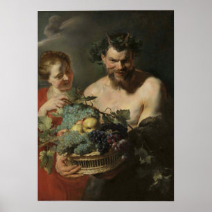 Rubens - Satyr & Nymph mit Trauben und Zitronen Poster