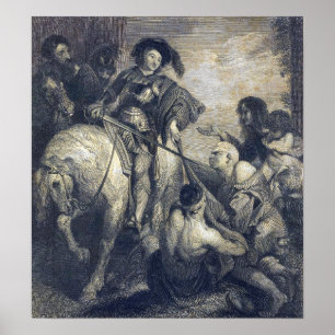 Rubens - St. Martin teilt seine Mantel Poster