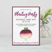 Rübenschwanz Veg Gemüsegarten Party Einladung (Stehend Vorderseite)