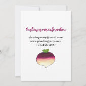 Rübenschwanz Veg Gemüsegarten Party Einladung (Rückseite)