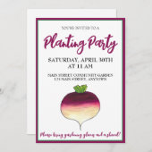 Rübenschwanz Veg Gemüsegarten Party Einladung (Vorne/Hinten)