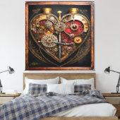 Rubies And Gears Heart Steampunk Series Leinwanddruck (Insitu (Schlafzimmer))