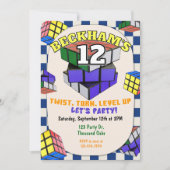 Rubik's Cube Geburtstag | Puzzle Cube Party Einladung (Vorderseite)