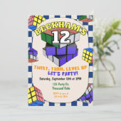 Rubik's Cube Geburtstag | Puzzle Cube Party Einladung (Stehend Vorderseite)
