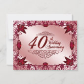 Rubin 40. Hochzeitsjubiläum 4,25x5,5 Einladung (Vorderseite)