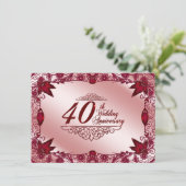 Rubin 40. Hochzeitsjubiläum 4,5x6,25 Einladung (Stehend Vorderseite)