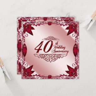 Rubin 40. Hochzeitstag 5,25x5,25 Einladung
