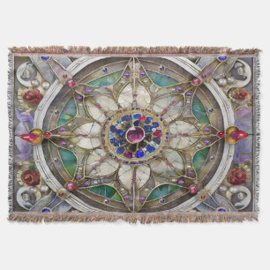 Rubin, Amethyst, Saphir und Perlen-Mandala Decke