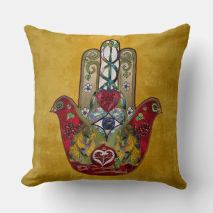 Rubin Granatapfel Herz Roter Vogel Hamsa Kissen