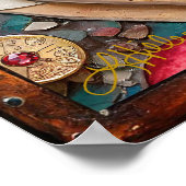 Rubin Granatapfel Herz Steampunk Serie Poster (Ecke)