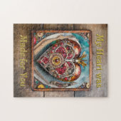Rubin Granatapfel Herz Steampunk Serie Puzzle (Horizontal)