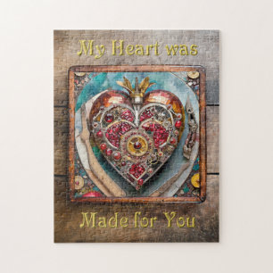 Rubin Granatapfel Herz Steampunk Serie Puzzle