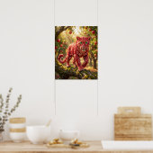 Rubin-Granatapfel-Leopard Poster (Küche)