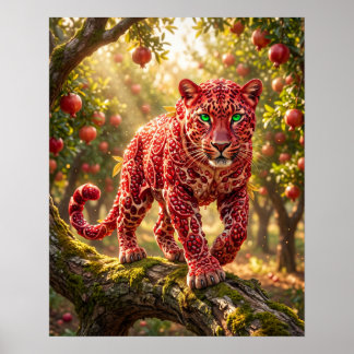 Rubin-Granatapfel-Leopard Poster