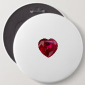 Rubin-Herz-Rot-Edelstein-Knopf Button (Vorne & Hinten)