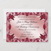 Rubin Hochzeit 40. Hochzeitstag 5x7 Einladung (Rückseite)