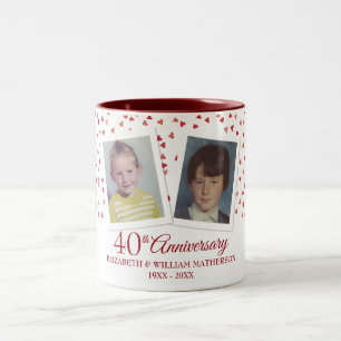 Rubin Hochzeit 40. Hochzeitstag Kindheitsfotos Zweifarbige Tasse