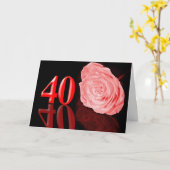 Rubin-Hochzeitsjubiläumskarte (40.) Karte (Gelbe Blume)