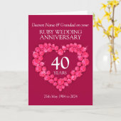 Rubin-Hochzeitstag Großeltern 40. Karte (Gelbe Blume)