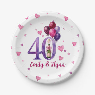 Rubin Hochzeitstag Papierplatte zum 40. Hochzeitst Pappteller