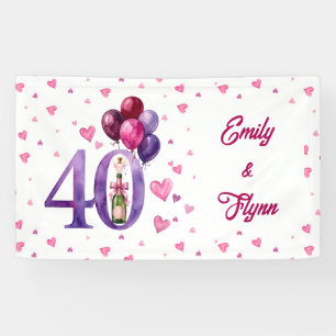 Rubin Hochzeitstag-Party-Banner zum 40. Jubiläum Banner