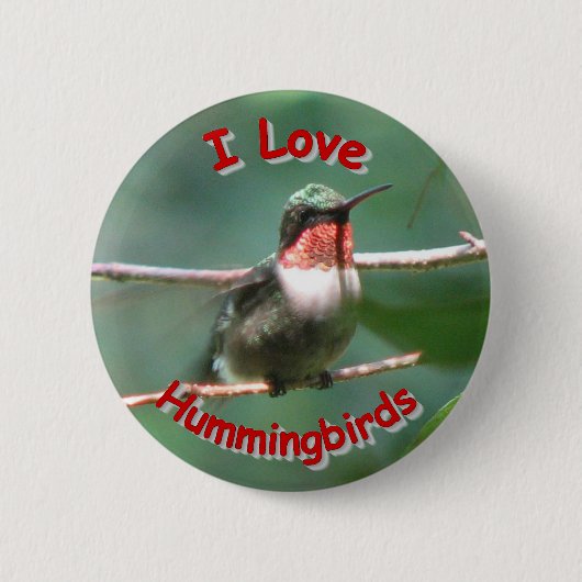 Rubin-Kehle flattert Liebe-Knopf Button (Vorderseite)
