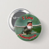 Rubin-Kehle flattert Liebe-Knopf Button (Vorne & Hinten)