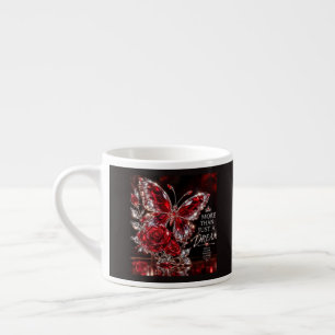 Rubin Kristall Schmetterling & Rose Espressotasse
