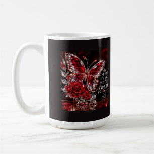 Rubin Kristall Schmetterling & Rose Kaffeetasse