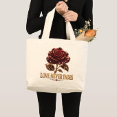 Rubin-Kristallrose – Liebe vergeht nie Jumbo Stoffbeutel (Vorderseite (Produkt))