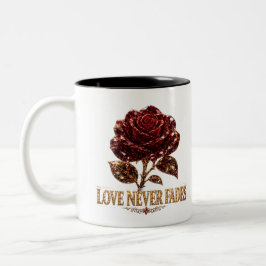 Rubin-Kristallrose – Liebe vergeht nie Zweifarbige Tasse