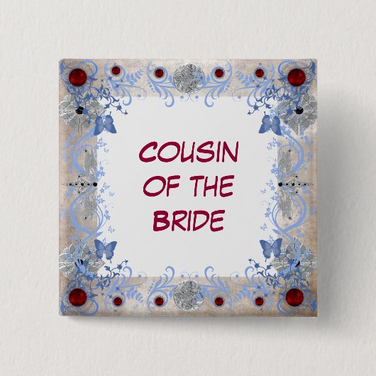 Rubin-Kunst-Deko Wedding Button (Vorderseite)