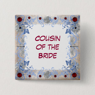 Rubin-Kunst-Deko Wedding Button